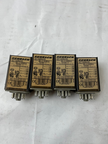 Schrack MT328230 Relay 230V AC 10A 3CO Plug‑In Tyco – Lot of 4 Used Spare Units