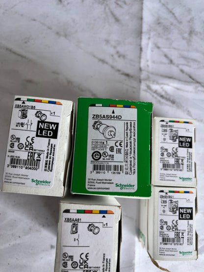 Schneider Harmony Xb5 Pilot Light And E‑Stop Heads New Led Lot Of 5x Units