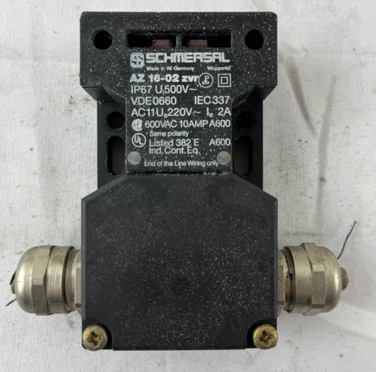 Schmersal AZ 16-02 ZVT Safety Switch IP67 230V 10A 2NC Industrial Germany
