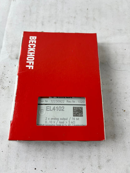 Beckhoff EL4102 EtherCAT Terminal 2‑Channel Analog Output 0–10V 16‑Bit New in Bo