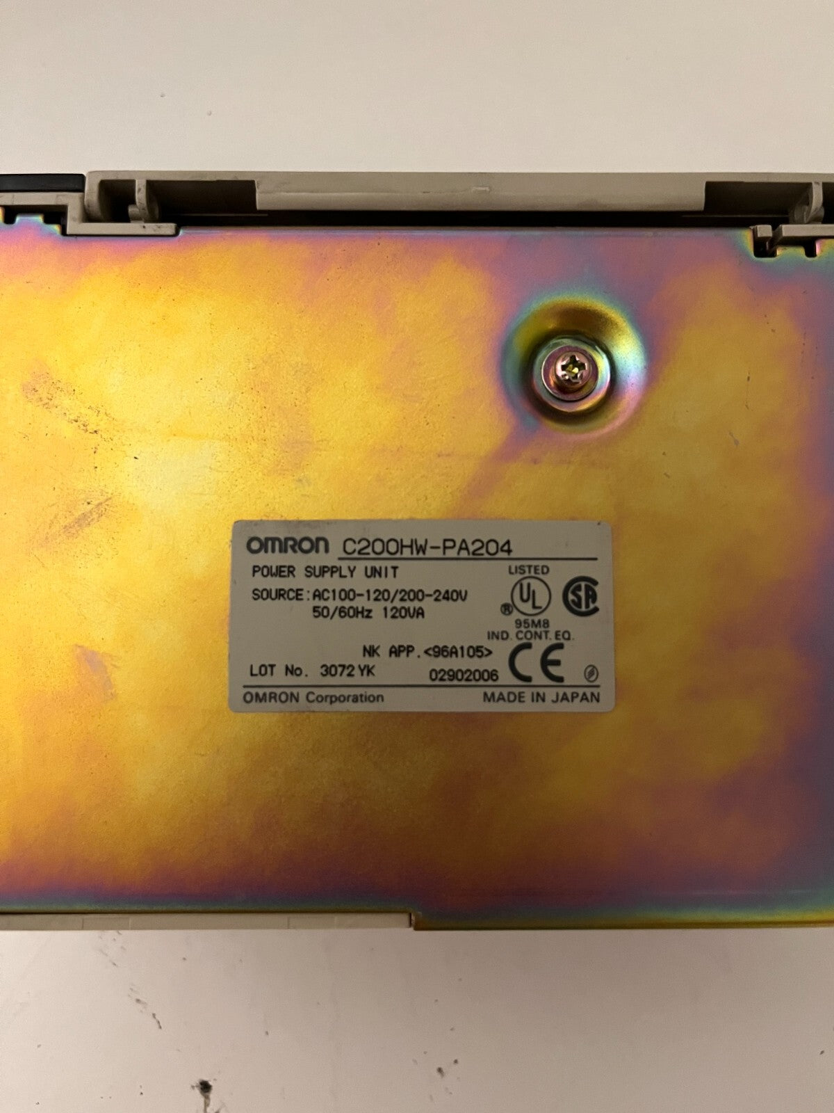 Omron C200HW-PA204 Power Supply Unit 100-240V 50/60Hz 120VA - Used, Working