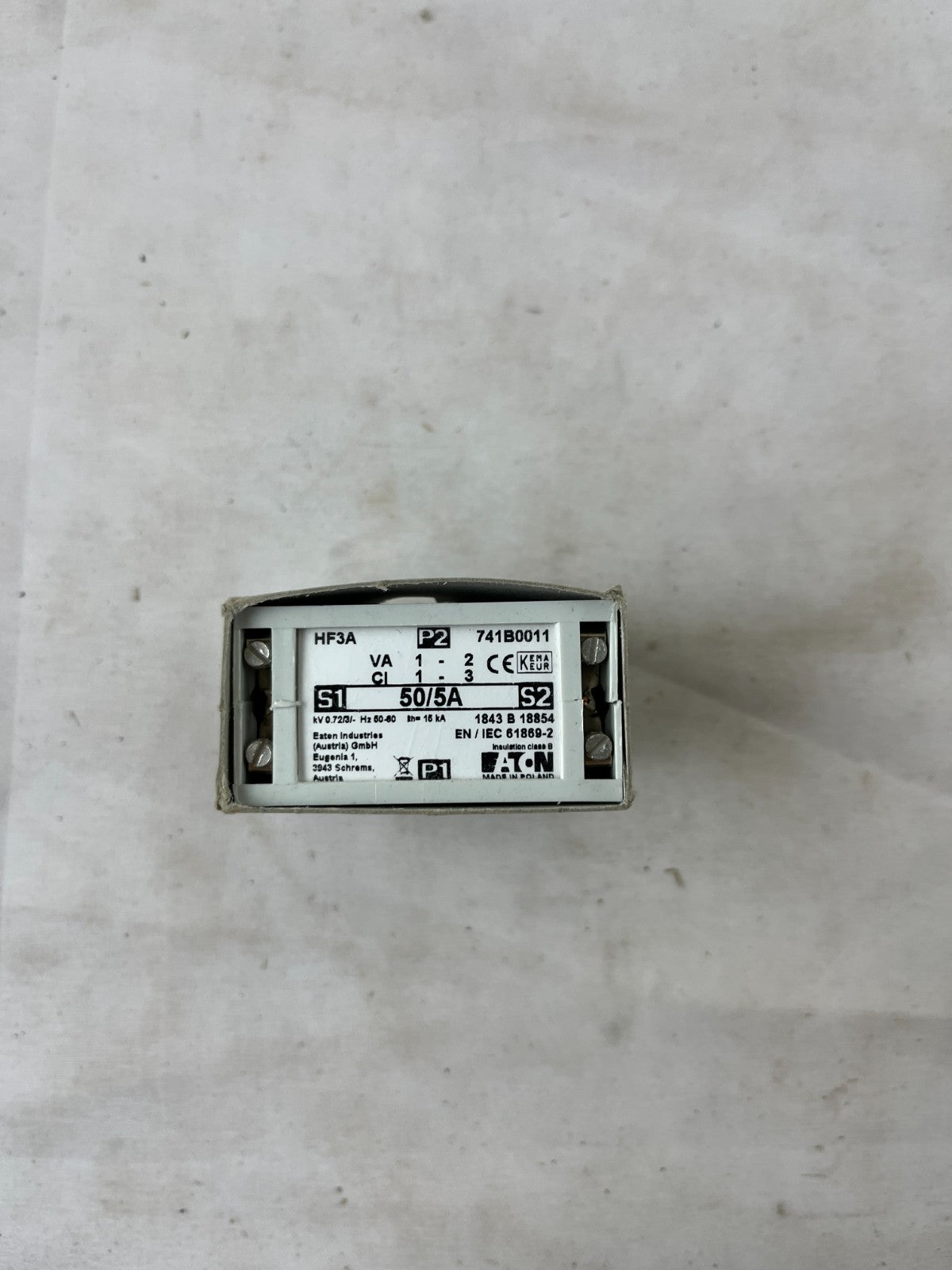 Eaton HF3A 741B0011 Current Transformer 50/5A 1VA IEC 61869-2 New in Box