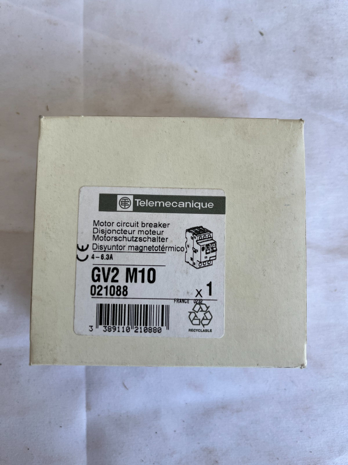 Telemecanique GV2 M10 Motor Circuit Breaker 4-6.3A New Spare Unit