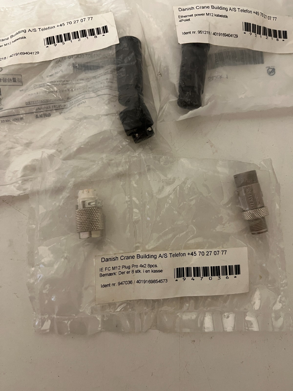 Mixed M12 Industrial Connector Lot Siemens Konecranes Ethernet Power New NOS
