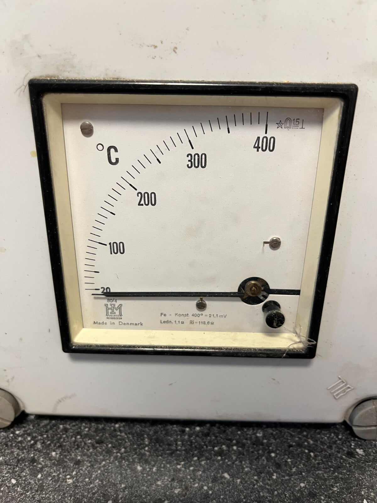 Vintage H. Helweg Mikkelsen Industrial Analog Temperature Gauge 0-400°C Denmark