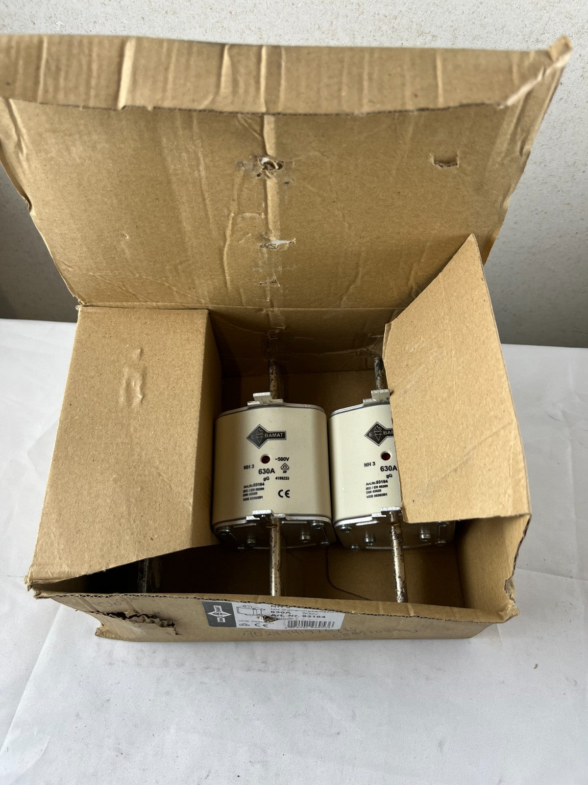 3x Bals Bamat NH3 93184 Fuse 630A 500V gG Industrial Knife Blade NEW (Box of 3)