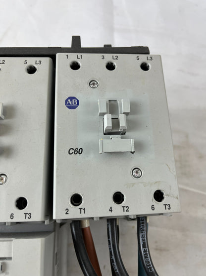 Allen-Bradley Motor Starter Bundle 100-C60 Contactors 193-EEGE Overload Relay