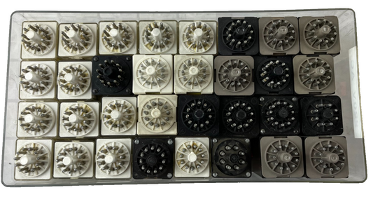Schrack MT323024 24V Plug-In Relay Lot 32 pcs + 11-Pin Relay Sockets Industrial