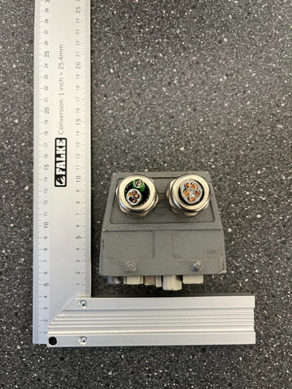 Harting Han Industrial Connector with Mixed Power & Data Modules - Used