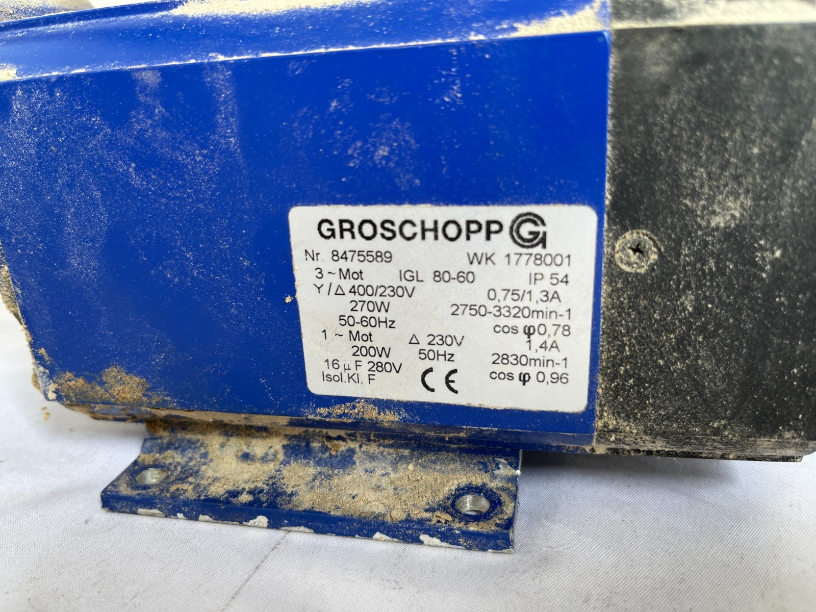 Groschopp Igl 80‑60 Ac Gear Motor 270W 400/230V Ip54 Used Working Spare Unit