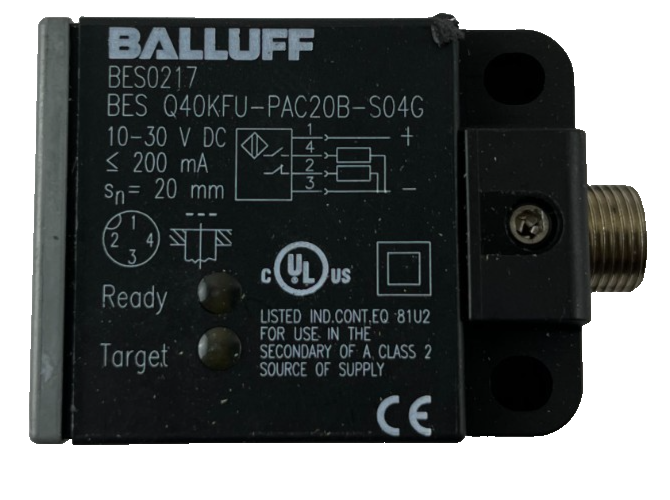 Balluff BES0217 BES Q40KFU-PAC20B-S04C Sensor 10-30VDC 20mm Used Spare Part