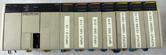 Omron CQM1 CPU41 PLC System PA203 ID212 OD212 Rack RS232 Good Used