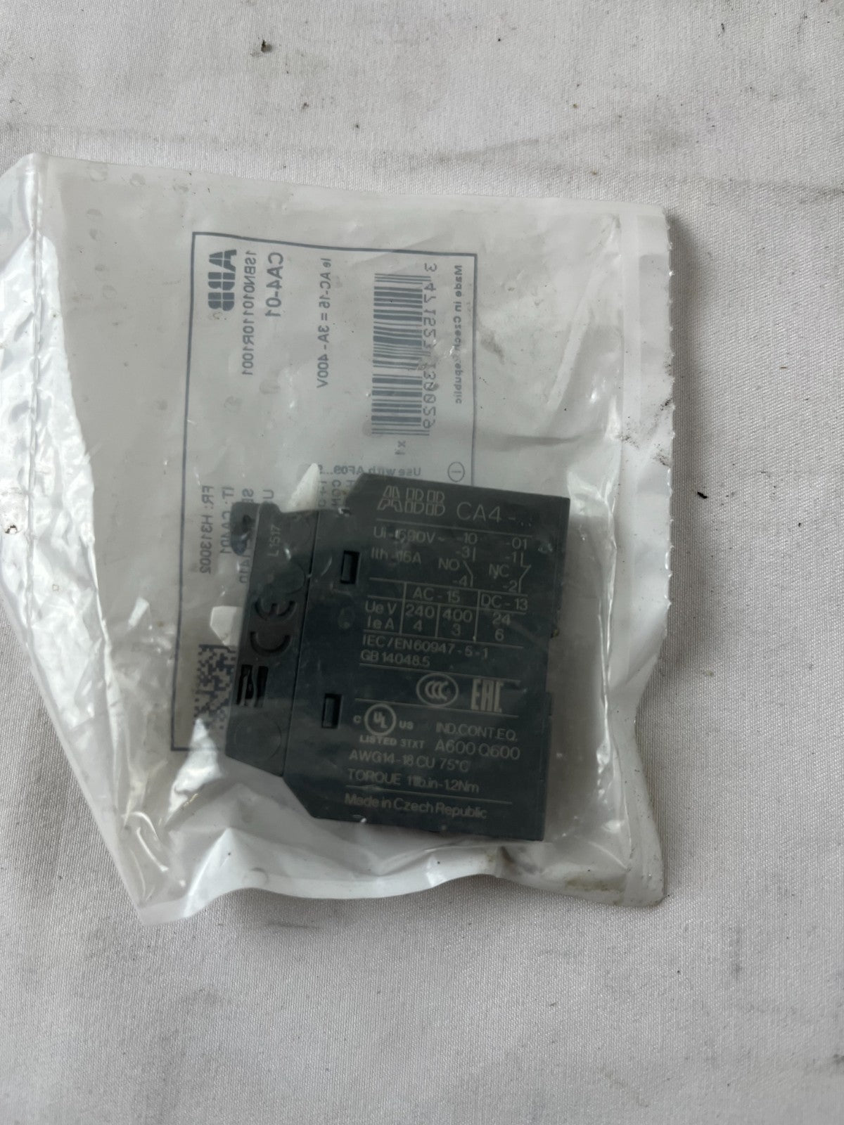 ABB CA4-01 Auxiliary Contact Block 1SBN010110R1001 1NO New Sealed Unit