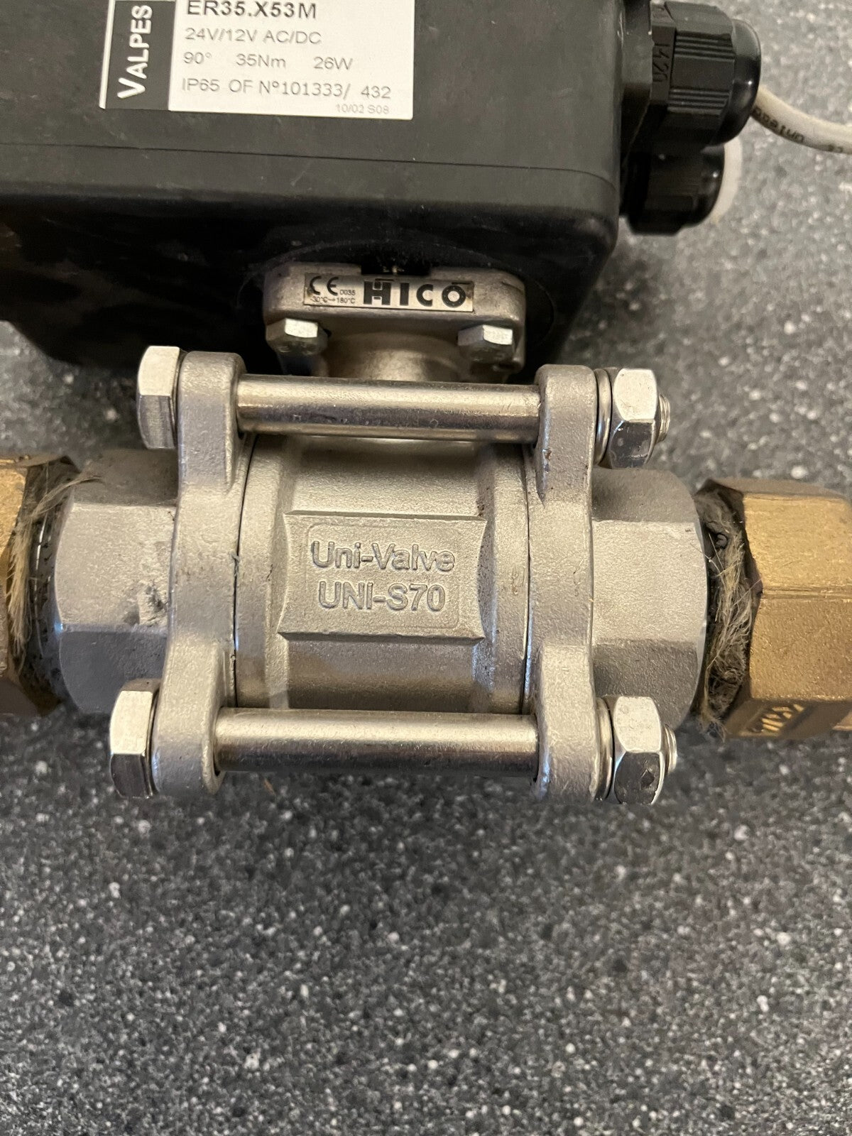 Valpes ER35.X53M Electric Actuator with Uni-Valve UNI-S70 Stainless Steel Valve