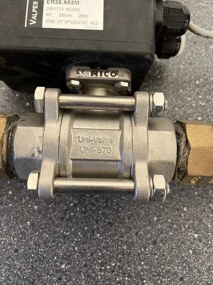 Valpes ER35.X53M Electric Actuator with Uni-Valve UNI-S70 Stainless Steel Valve