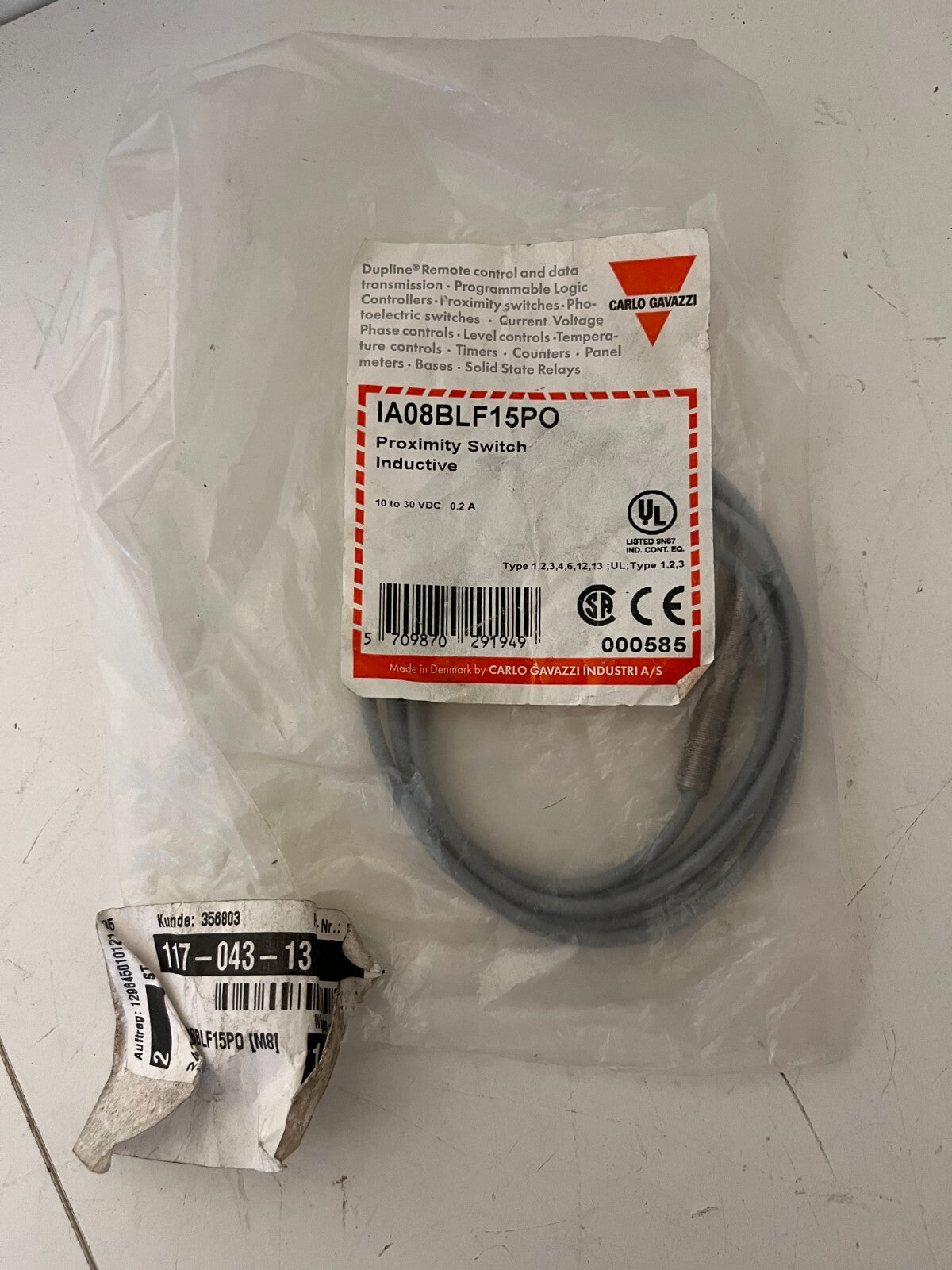 Carlo Gavazzi IA08BLF15PO Inductive Proximity Sensor M8 10-30VDC New in Bag