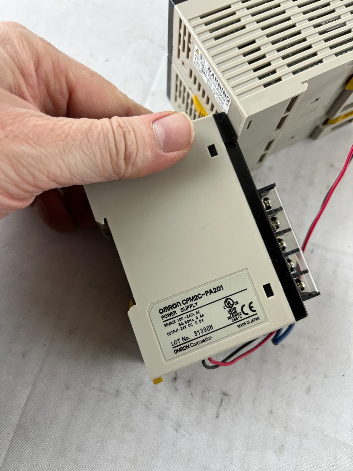 Omron CPM2C PLC System CPM2C-20CDR-D CPU with CPM2C-10EDR I/O and CPM2C-PA201