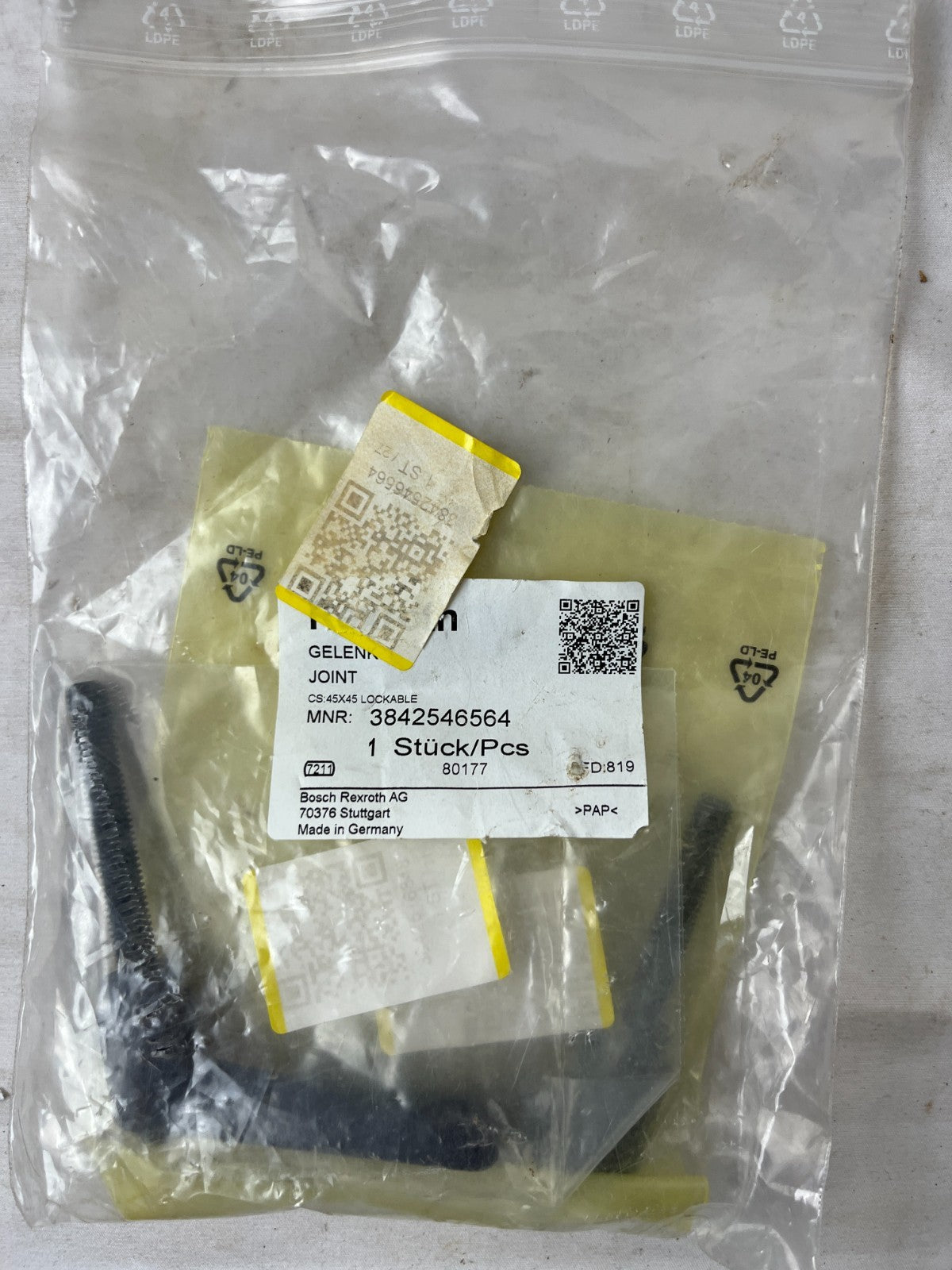 Bosch Rexroth 3842546564 Joint CS 45x45 Lockable New Spare Unit