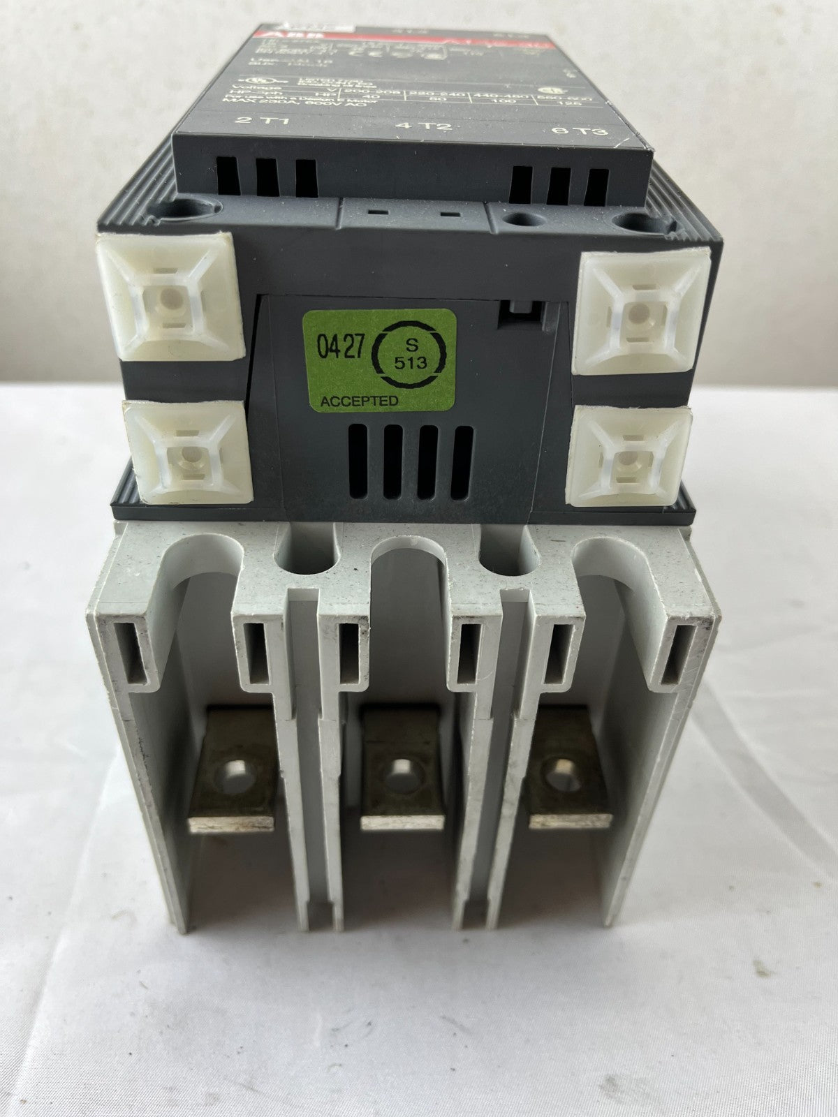 ABB A145-30 Power Contactor 3-Pole 250A AC-1 110–120V Coil With A145 Base Used