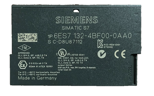 Siemens 6ES7 132-4BF00-0AA0 SIMATIC S7 8DO DC24V Digital Output Module Used