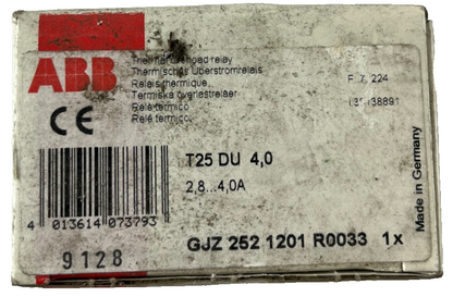 ABB T25 DU 4.0 Thermal Overload Relay 2.8–4.0A New in Box Spare Part
