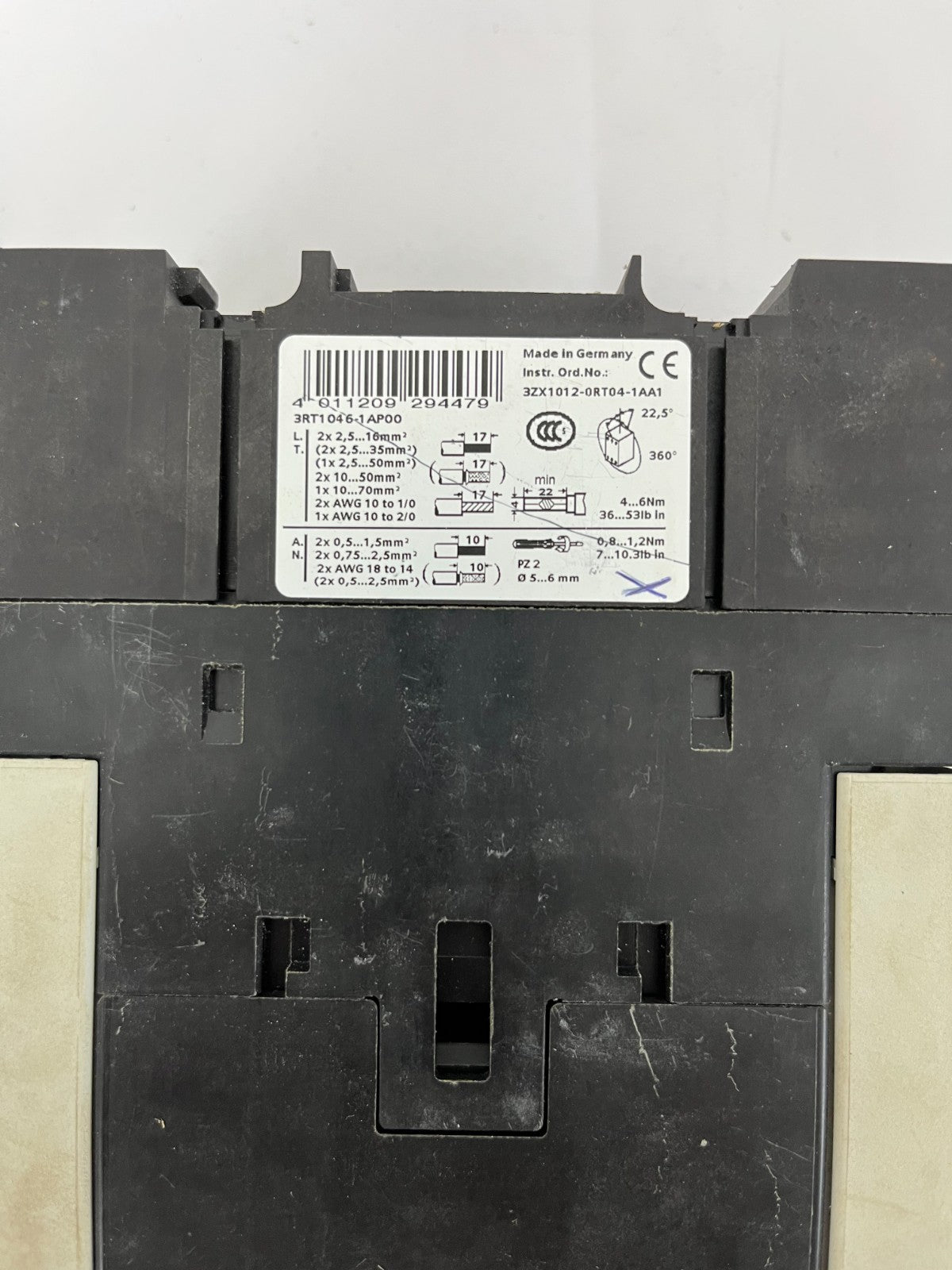 Siemens 3RT1046-1AP00 SIRIUS Power Contactor 3-Pole 95A 230V AC 45kW - Used Good