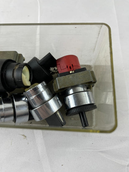 Mixed Lot 22mm Rotary Selector Switch Operators Black Knobs Bundle Spares