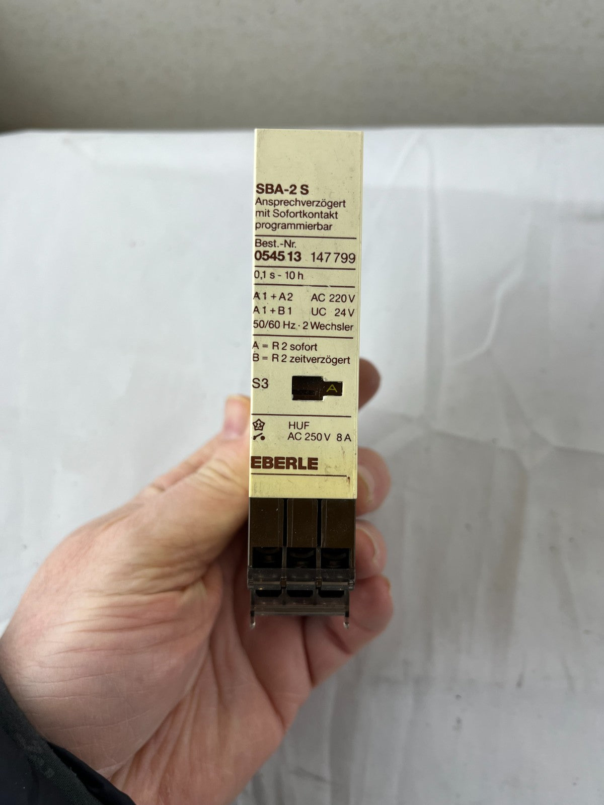 Eberle SBA-2S Timer Relay NEW 0.1s-10h 220V 24V Programmable DIN Rail Germany