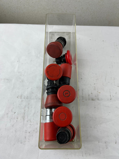 Industrial Emergency Stop Push Button Switches 22 Mm Red Mushroom Lot, Used