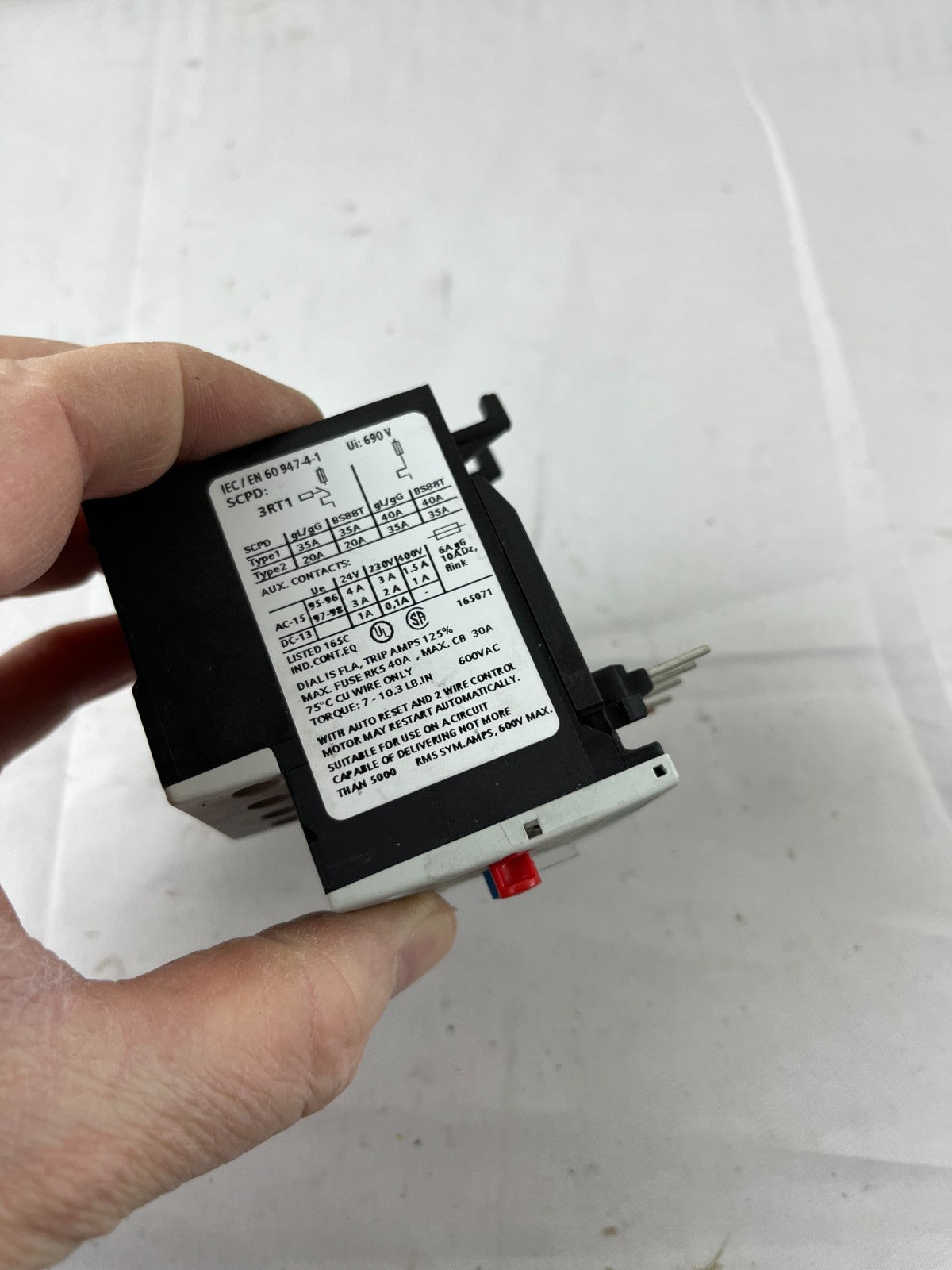 Siemens SIRIUS 3RU1116-1JB0 Thermal Overload Relay 7–10A Class 10 Used Spare