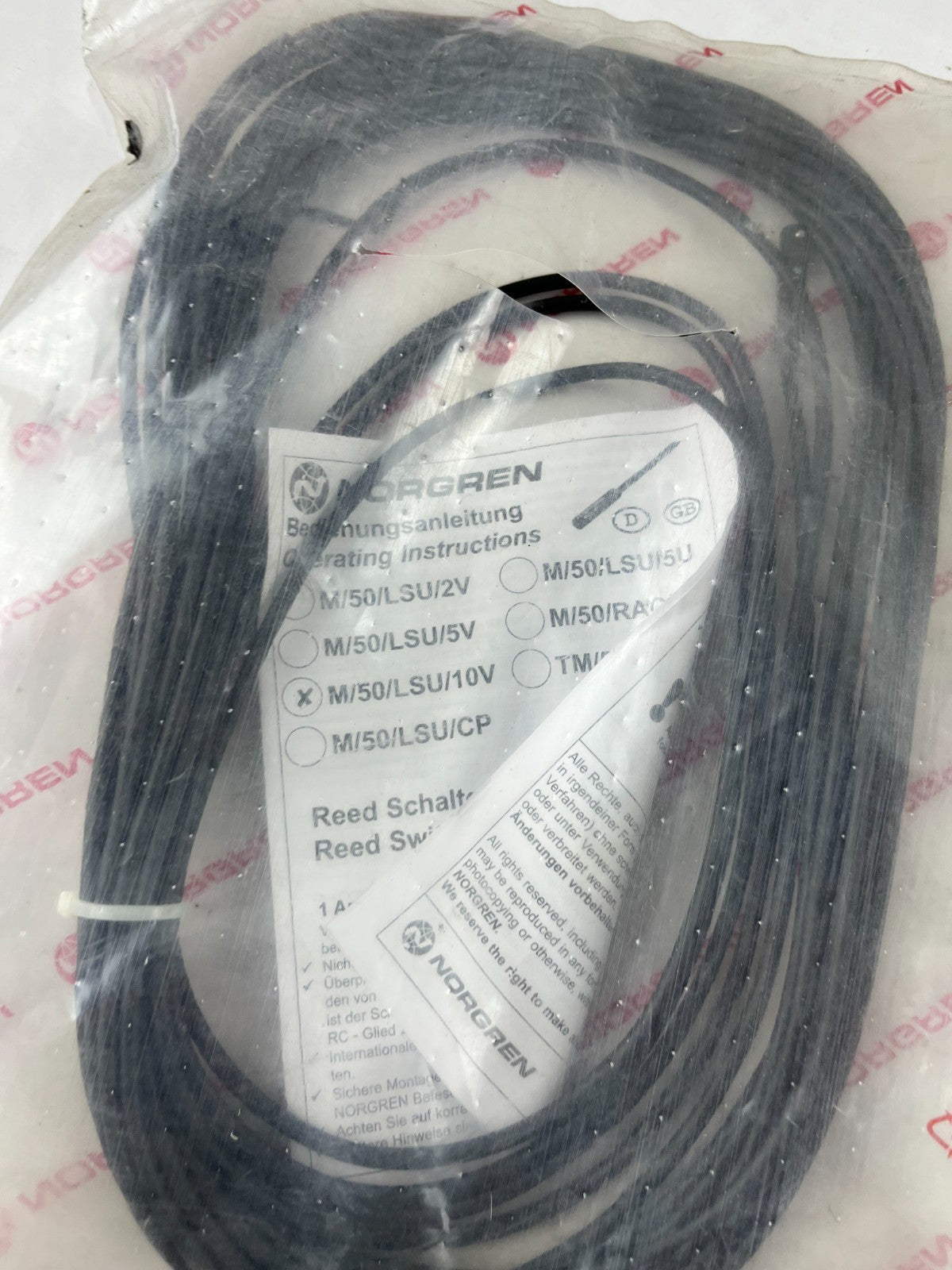 Norgren M/50/LSU/10V Magnetic Reed Switch 10m Cable For Pneumatic Cylinders New