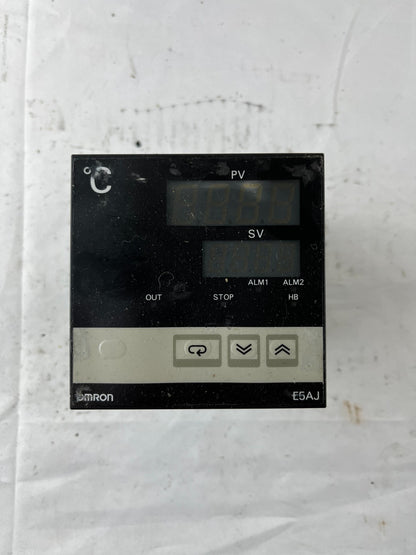 Omron E5AJ-A2HB Temperature Controller 100–240VAC Used Working Spare Unit