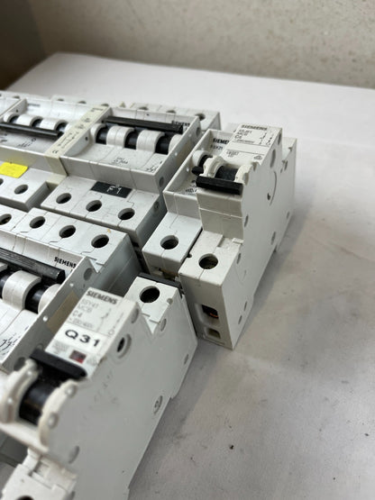 Siemens 5SX2 5SL61 MCB Breaker Lot C2 C4 C6 C10 C16 G20 Mixed Used Spares