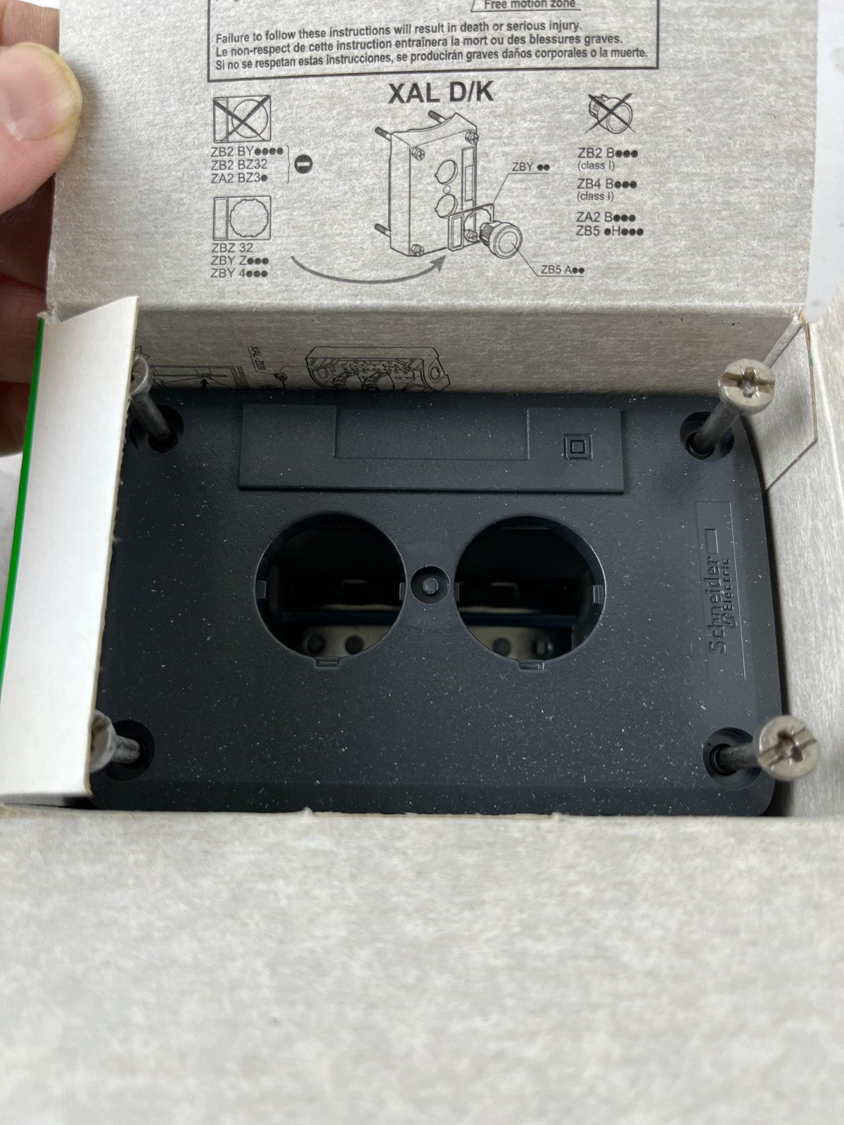 Schneider Electric XALD02 Harmony XAL 2‑Hole Empty Control Box IP66 New