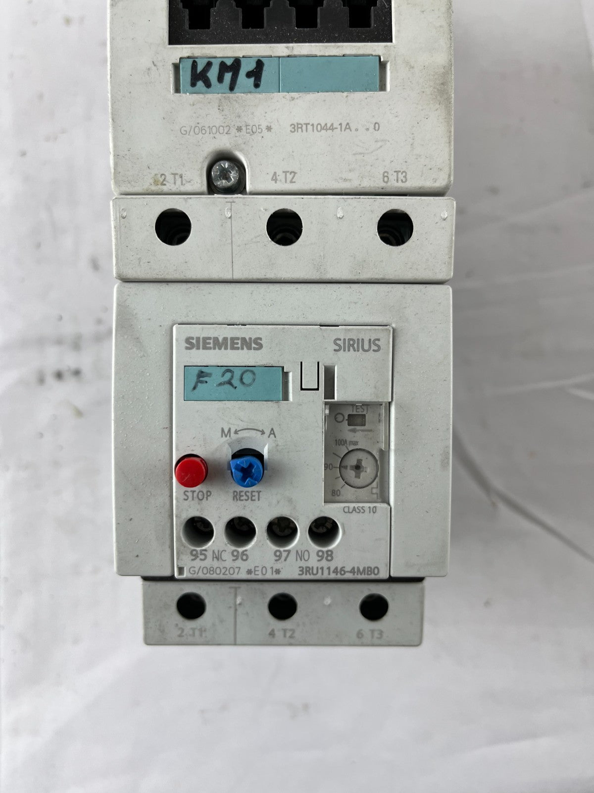 Siemens 3RT1044-1AP00 Contactor + 3RU1146-4MB0 Overload Relay 65A 30kW 230V Coil