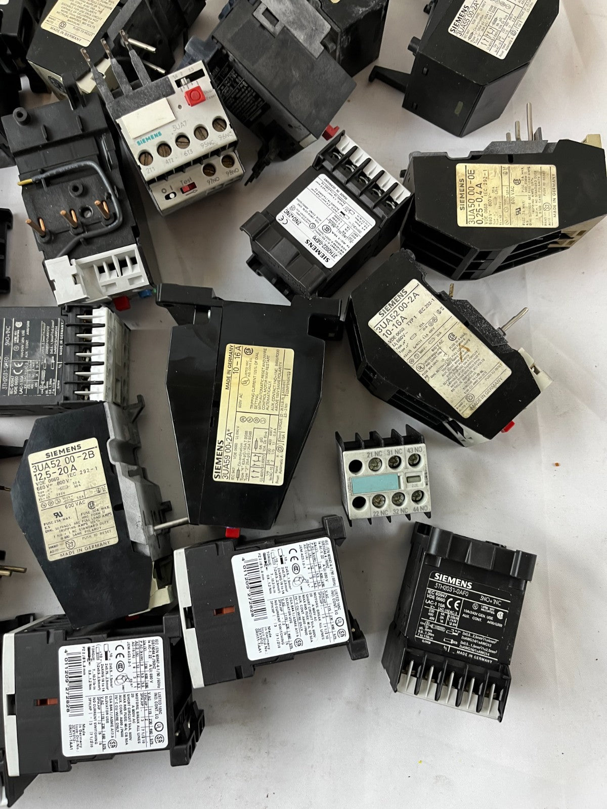 Siemens 3UA Series Thermal Overload Relay Mixed Lot Approx 30pcs Used Spares