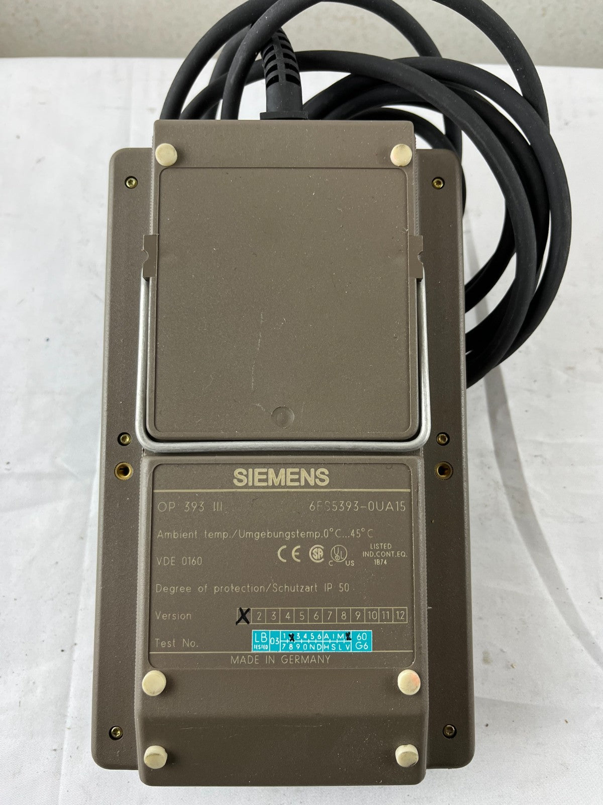 Siemens OP 393‑III Handheld Operator Panel 6ES5393‑0UA15 Used Spare Part