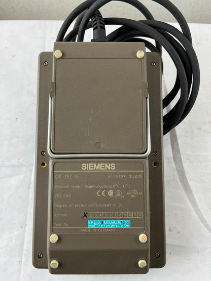 Siemens OP 393‑III Handheld Operator Panel 6ES5393‑0UA15 Used Spare Part