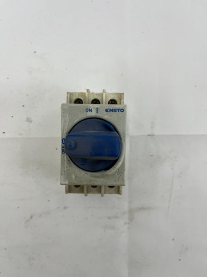 NEW Ensto KS3.25 3-Pole 25A Rotary Load Break Switch DIN Rail/Panel Mount Boxed