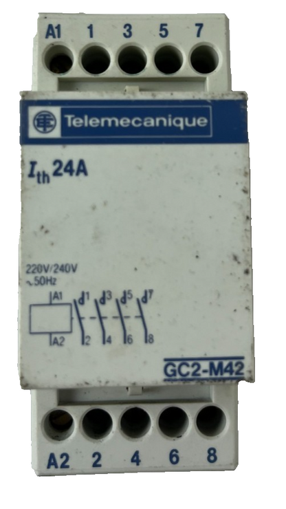 Telemecanique GC2-M42 Contactor 24A 230V Coil 4P DIN Rail Used Spare Unit