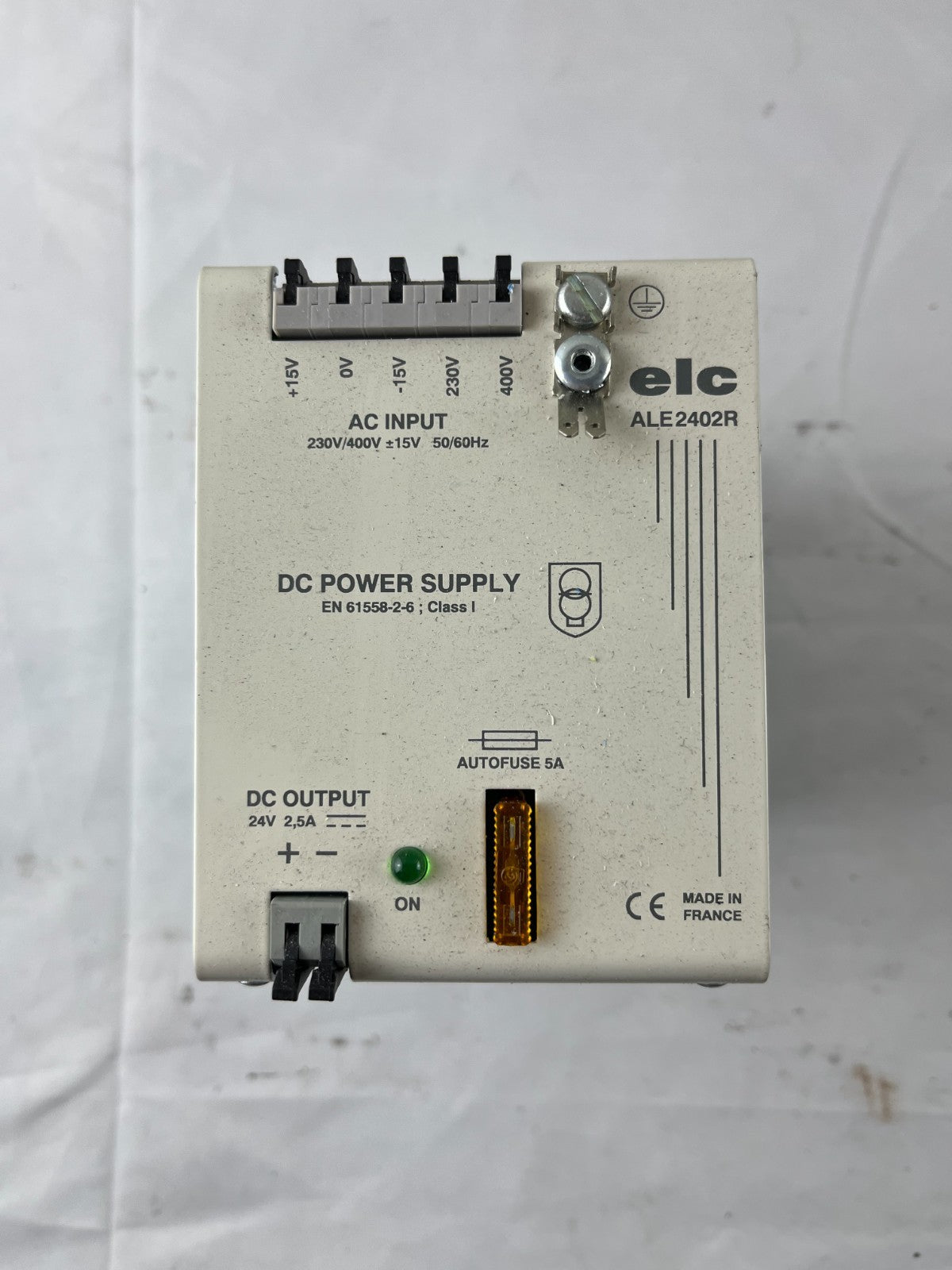 ELC ALE2402R DIN Rail Power Supply 24V DC 2.5A 230/400V AC Used Spare Unit