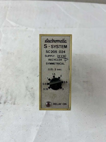 Electromatic SC205 024 S‑System Recycler Symmetrical Timer 0.15–3s 24VAC 11‑Pin