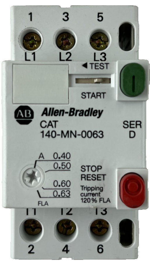 Allen‑Bradley 140-MN-0063 Manual Motor Starter 0.40–0.63A 3‑Pole Used Spare Part