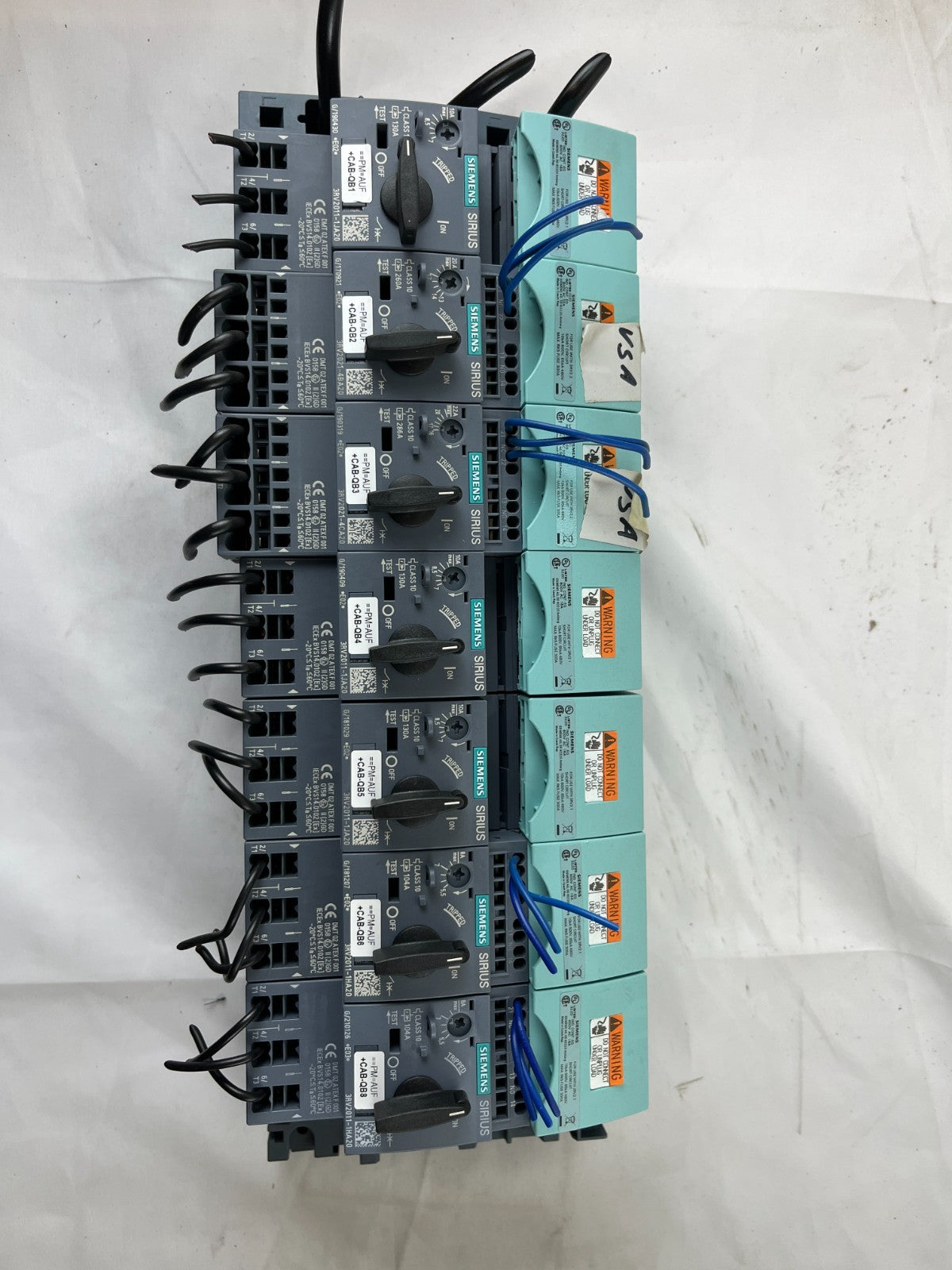 Lot 7x Siemens SIRIUS 3RV2011 / 3RV2021 Motor Protection Circuit Breakers Used