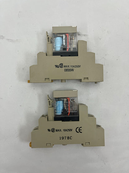 Omron G2R-1-SN 24V DC SPDT Industrial Relay Bundle – 2x Used, Tested, DIN Mount