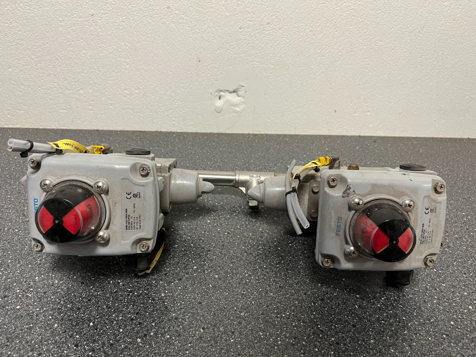 Festo Pneumatic Actuated Ball Valve Assemblies with 2x SRBC-C4 Sensor Boxes