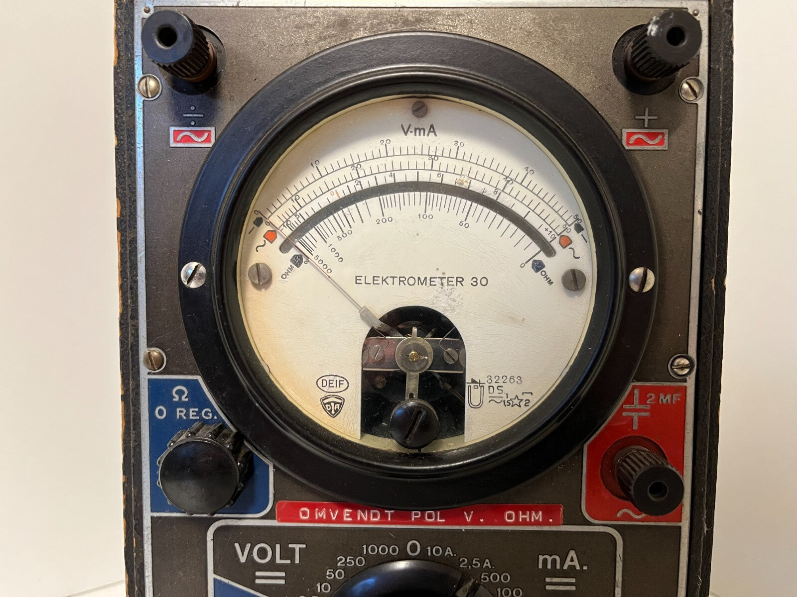 Vintage DEIF Elektrometer 30 Multimeter Voltmeter Ohmmeter - Untested, As-Is