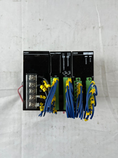 Omron CPM2C PLC System CPM2C-20CDR-D CPU with CPM2C-10EDR I/O and CPM2C-PA201