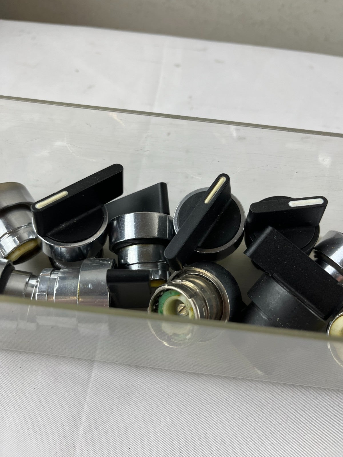 Mixed Lot 22mm Rotary Selector Switch Operators Black Knobs Bundle Spares