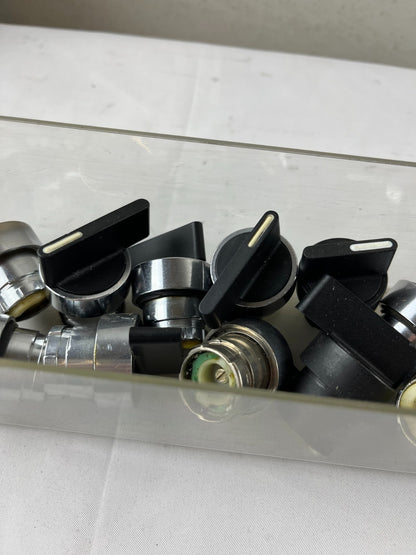 Mixed Lot 22mm Rotary Selector Switch Operators Black Knobs Bundle Spares